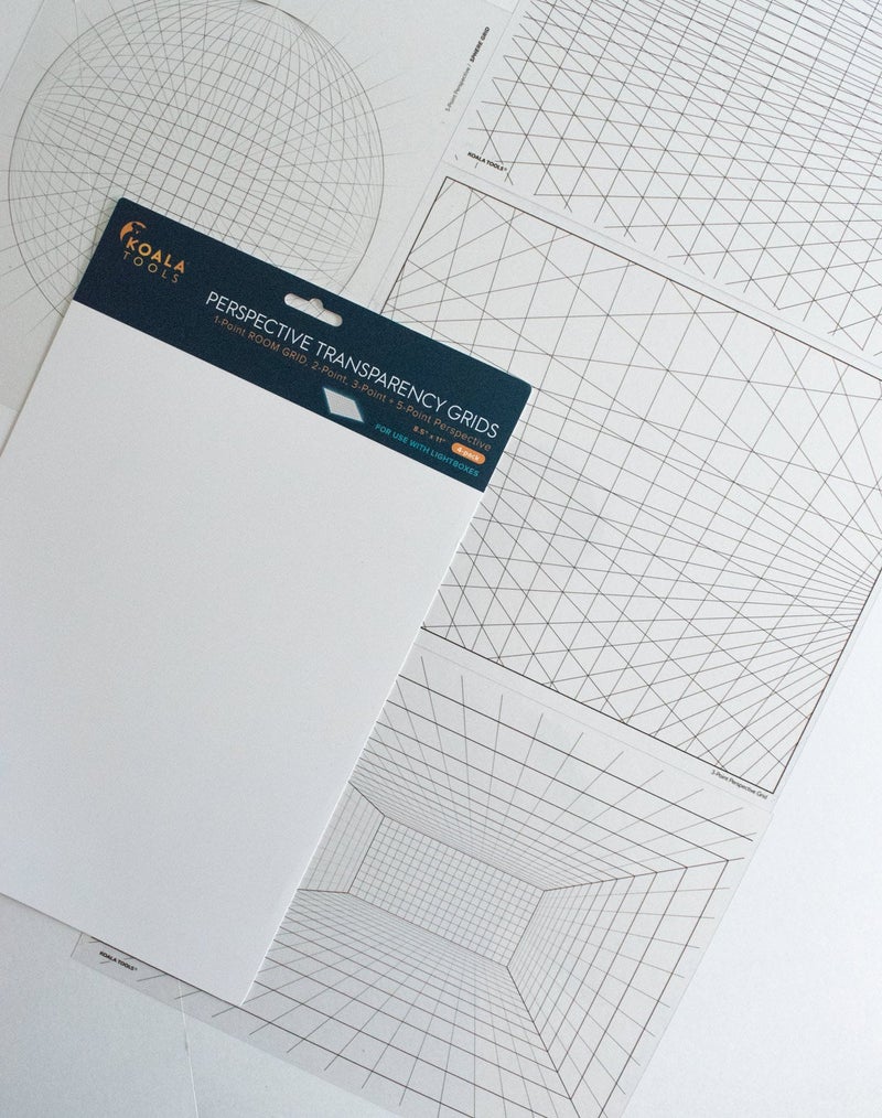 Koala Tools | Perspective Grid Transparency Sheets (Variety Pack of 4) - 8.5" x 11" | Overhead Projector and Light Box Transparencies - Tracing Film for Sketching & Drawing - Image 3